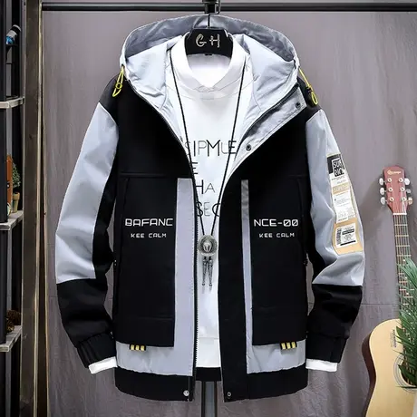 机能外套男士2023年春秋季新款潮流夹克男装韩版帅气薄款工装衣服商品大图
