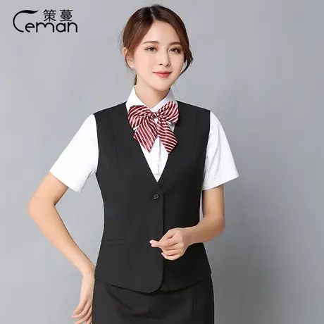 职业装西装马甲女套装酒店工作服银行正装马夹背心面试工装制服新商品大图