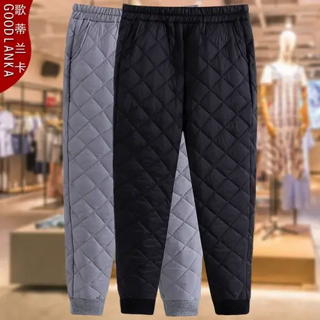 中老年妈妈冬季轻薄羽绒棉裤子宽松时尚束脚保暖外穿老年人棉裤女商品大图