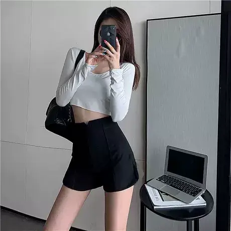 配长卫衣的打底短裤下衣失踪安全裤女防走光女可外穿跳舞裤子高腰图片