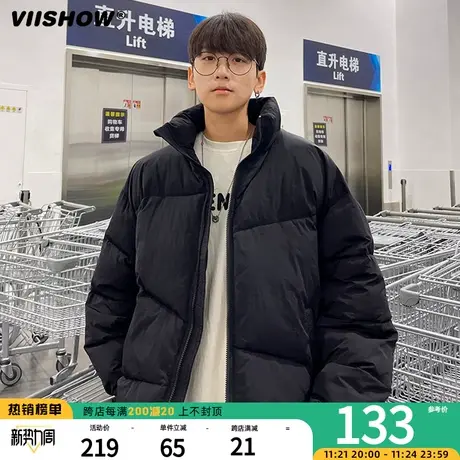 VIISHOW外套男潮牌复古加厚立领棉衣休闲美式宽松保暖情侣棉服商品大图