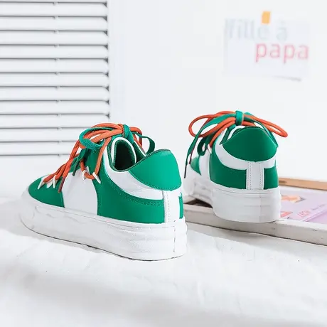 日系复古德训鞋女厚底夏季新款帆布溶解鞋子原创小众百搭小白板鞋商品大图