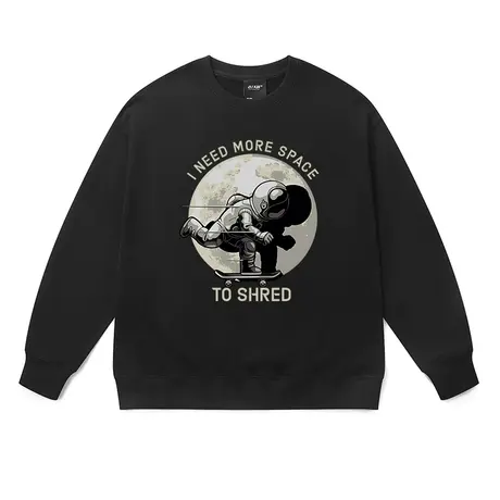 新款国潮校园风卫衣男士滑行月球潮牌百搭时尚廓形长袖打底棉外套图片