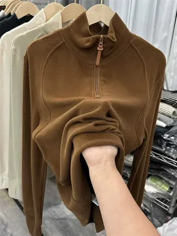 精品澳绒秋冬加绒加厚立领拉链打底T恤女长袖内搭打底衫外穿大码商品大图