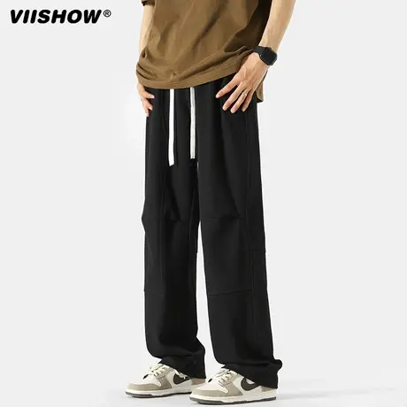 VIISHOW卫裤男款春秋季直筒宽松垂感运动裤潮牌大码休闲长裤子商品大图