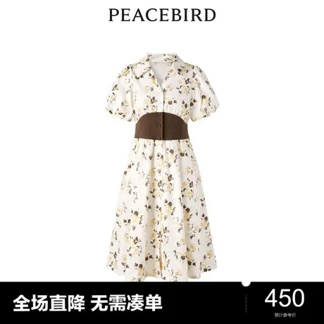 【商场同款】太平鸟女装2023秋季新款腰封式拼接连衣裙A1FAD3110图片