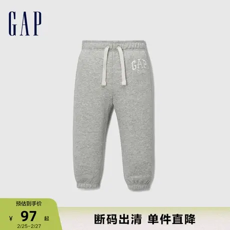 【断码优惠】Gap婴儿秋冬洋气LOGO抓绒保暖卫裤长裤束脚裤784841商品大图