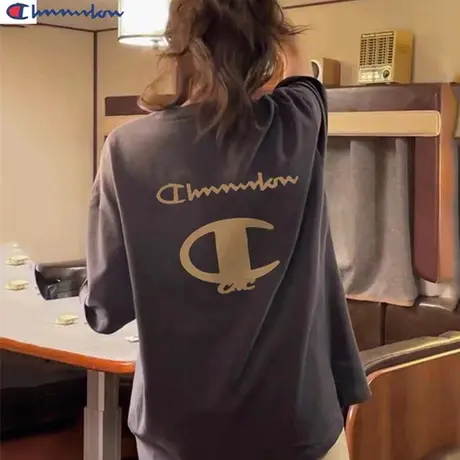 日版正品卖萌冠军2024夏季新款背后印花T恤女宽松纯棉短袖ins上衣商品大图