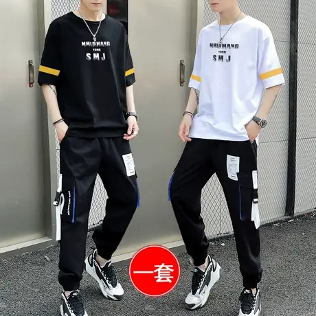 13青少年短袖t恤男孩12-15岁初中学生14帅气夏装大童男装16一套装商品大图