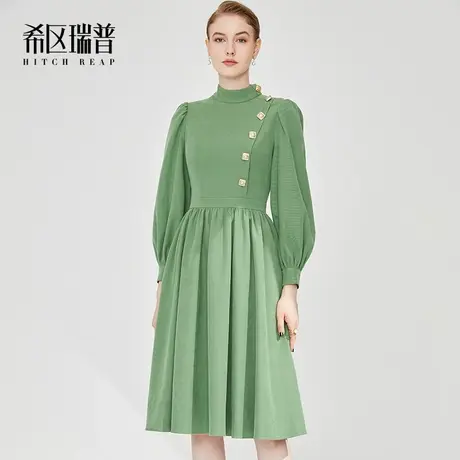 希区瑞普赫本风法式连衣裙女秋冬2023新款气质高级感复古收腰裙子图片