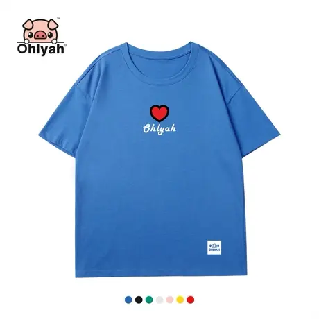 Ohlyah品牌 小猪米罗 全棉面料 短袖t恤女装2023春夏宽松慵懒风潮图片
