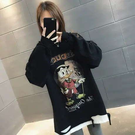 卫衣服2023年新款女装秋冬季上衣秋款秋装宽松女士外套中长款爆款图片