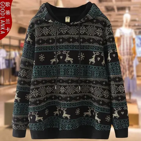 40-50岁中年妈妈春装连帽外套大码妈妈装宽松时尚百搭休闲卫衣女商品大图