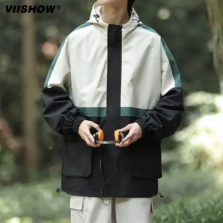 VIISHOW山系冲锋夹克外套男2023新款秋款宽松潮牌工装户外登山夹图片