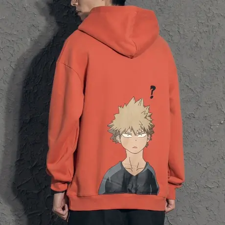 奕飏卡通动漫印花加绒卫衣男秋冬 连帽宽松ins潮学生秋装上衣帽衫商品大图