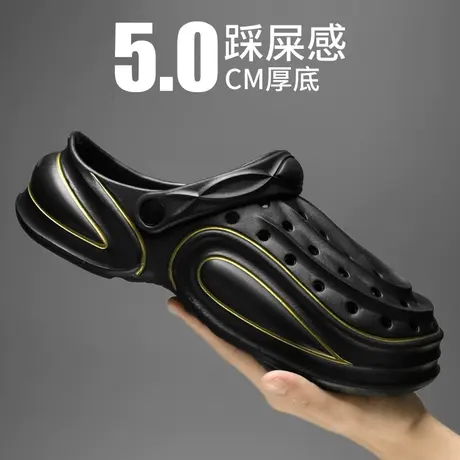 雨鞋男款夏季时尚雨凉鞋厨房防滑胶鞋厨师劳保水鞋户外防水鞋男士商品大图