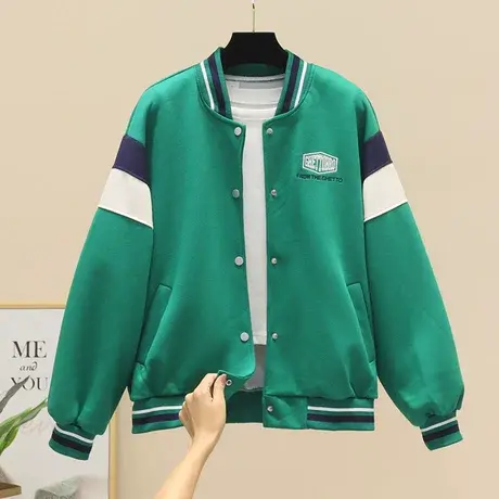 秋季棒球服外套女2023春秋新款韩版宽松休闲学生开衫夹克运动卫衣商品大图
