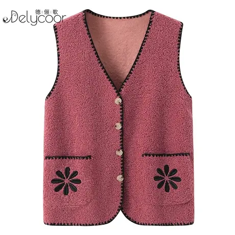 羊羔绒奶奶春秋装马甲中老年人女装打底背心开衫70岁80老太太马夹图片