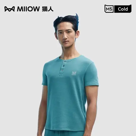 猫人华夫格睡衣男士秋季棉棉居家服透气短袖套装可外穿2024年新款图片