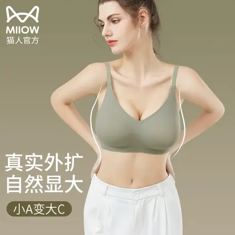 猫人外扩型胸内衣女小胸聚拢显大显瘦收副乳调整型无痕美背文胸罩图片