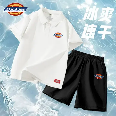 Dickies童装儿童夏季套装凉感白色polo衫男童速干衣服小孩运动服A商品大图