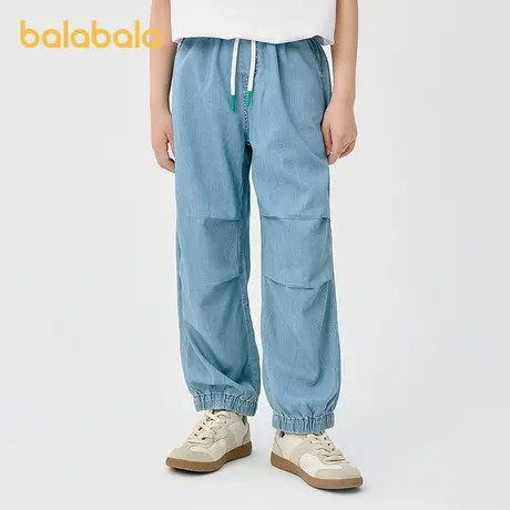 巴拉巴拉童装男童裤子儿童长裤夏装中大童凉感牛仔裤商品大图