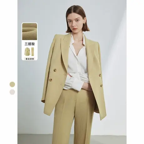 [朗姿奥莱]【三醋酸Basic衣橱】朗姿v领通勤高端西服外套女2024新商品大图