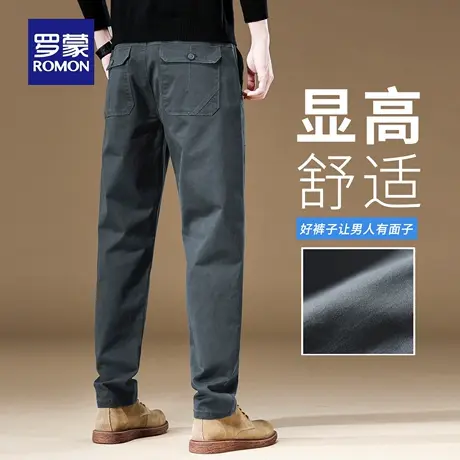 罗蒙直筒休闲裤男秋季新款舒适复古长裤夏季休闲拼接工装裤子N3Z商品大图