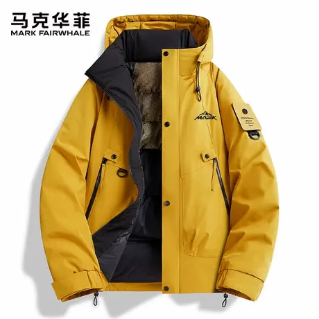 马克华菲羽绒棉服男士2025新款秋冬季工装夹棉冲锋棉衣登山外套潮商品大图