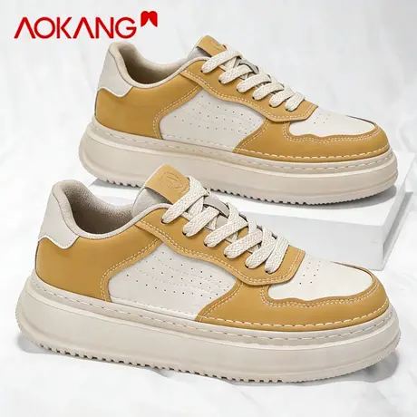 奥康男鞋2026新款春季休闲百搭透气板鞋男款软底增高运动小白鞋子图片