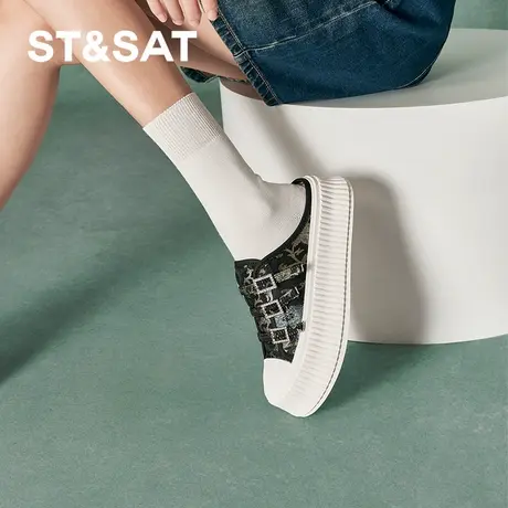 星期六休闲板鞋秋季新款包头厚底增高日常舒适女鞋SSC3114254商品大图