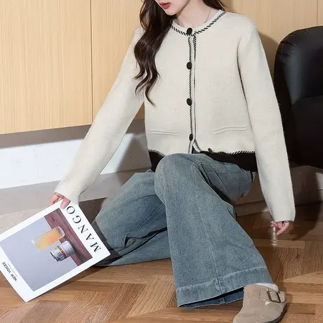 唐狮秋冬毛衣外套女气质小香风温柔时尚针织开衫女高级感慵懒TD商品大图