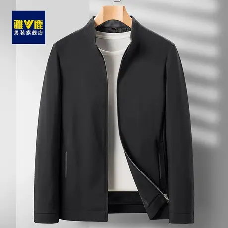 雅鹿夹克男春秋款外套2023春季新款加厚立领商务休闲男装百搭上衣商品大图
