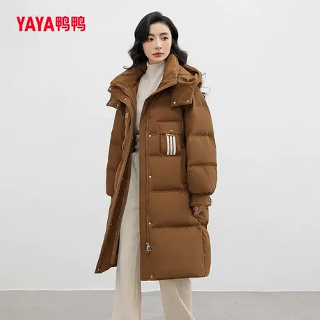 【双十一预售】鸭鸭羽绒服女2023秋冬新长款可拆卸帽领加厚外套J图片