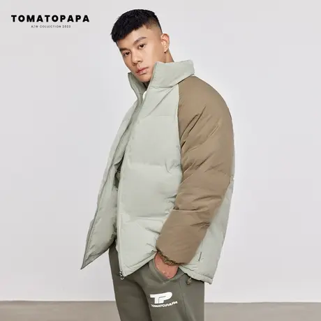 TOMATOPAPA冬季新款棉服潮牌运动插肩袖棉衣锁温防风立领外套上衣图片