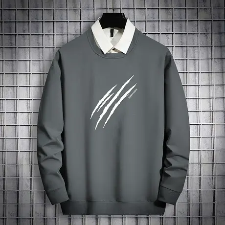 2024新款卫衣男士潮牌潮流秋冬款加绒加厚宽松长袖男生套头无帽衫商品大图