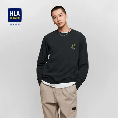 HLA/海澜之家纯棉情侣装宽松卫衣秋冬季涂鸦风印花微阔外套男女图片