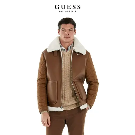 【38上新季】GUESS 男士时尚美拉德保暖机车夹克外套图片