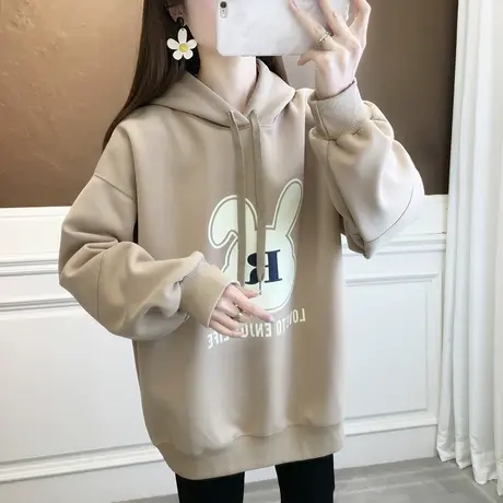 连帽兔子卫衣女早春2023年新款小个子上衣爆款时尚洋气短外套女装图片