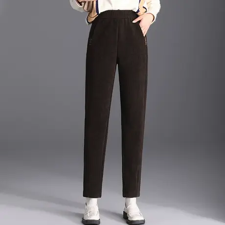加绒哈伦裤女秋冬2023新款高腰显瘦通勤小脚裤时尚百搭休闲裤长裤图片