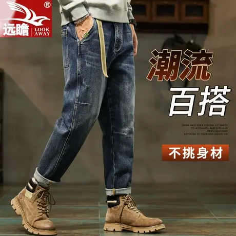 牛仔裤男2023秋季新款直筒宽松潮流弹力男士休闲长裤春秋百搭裤子商品大图