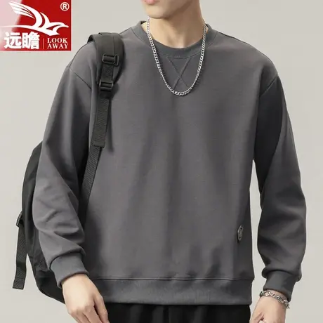 卫衣男2023秋季新款男装休闲宽松大码男生春秋款潮牌男士长袖T恤商品大图