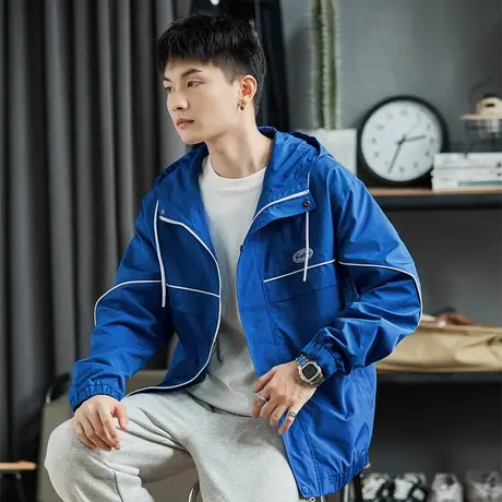唐狮黑色摇粒绒外套男士春秋新款加厚保暖外套夹克时尚学生衣服潮图片