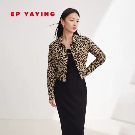 EP YAYING雅莹女装 短款显瘦修身衬衫领外套 2024春装新款1268A商品大图