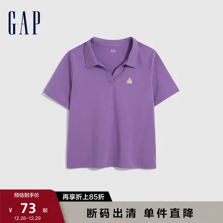 【断码优惠】Gap女装夏季纯棉POLO水洗棉上衣运动短袖T恤714683商品大图