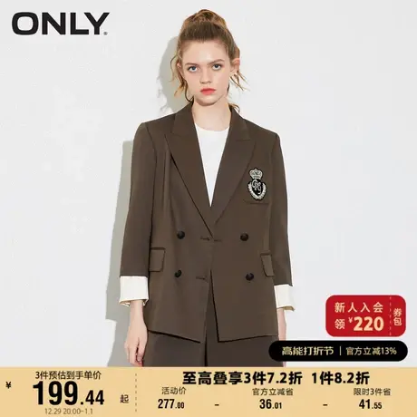 ONLY奥莱夏季时尚百搭学院风拼接袖口西服外套女商品大图