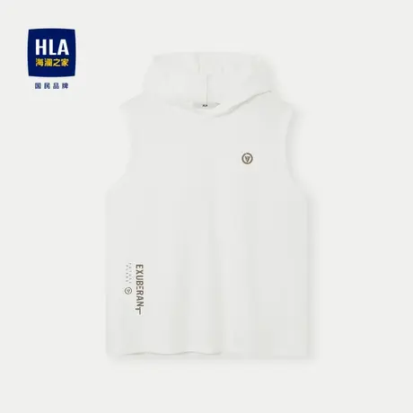 HLA/海澜之家时尚舒适休闲背心2024春夏新款印花连帽背心男商品大图