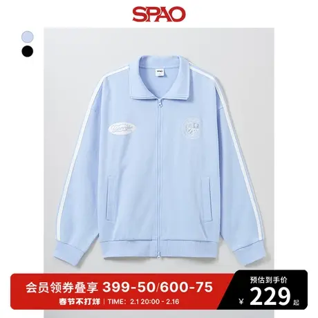 SPAO韩国同款2024年春季新款男士休闲时尚翻领夹克外套SPJJE23C63商品大图