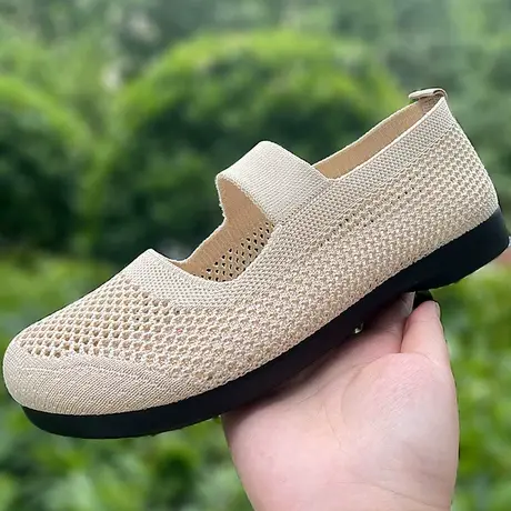 老北京布鞋女夏季新款透气中老年妈妈鞋软底防滑休闲平底豆豆鞋商品大图