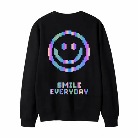 笑脸卫衣女男情侣装纯棉圆领学生宽松休闲运动长袖工作衫班服定制商品大图